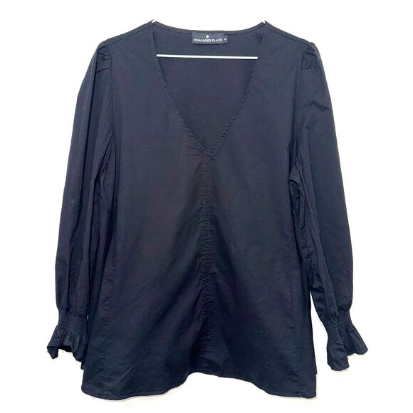 Tuckenuck Easton Swing V Neck Long Sleeve Top - Black XL - Picture 5 of 9